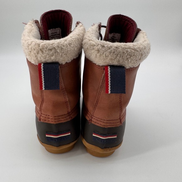 Tommy Hilfiger Women's TW Russel Duck Boots Fur Lined Leather Brown 6 Snow Rain - Picture 5 of 11